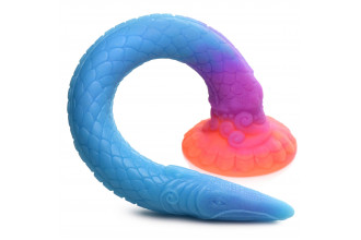 Фантазийный люминесцентный фаллоимитатор в форме змеи Makara Glow-in-the-Dark Silicone Snake Dildo - 46 см.