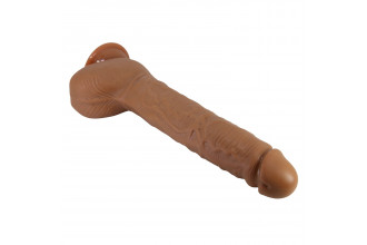 Темно-бежевый фаллоимитатор-гигант на присоске Dick - 28 см.