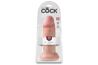 Телесный фаллоимитатор King Cock 10 Chubby - 25 см.