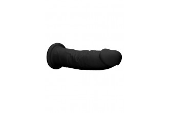 Черный фаллоимитатор Silicone Dildo Without Balls - 22,8 см.
