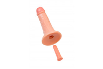 Телесный фаллоимитатор на присоске RealStick CALIBER - 20 см.