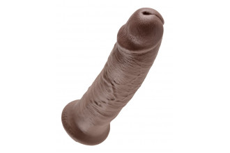 Коричневый фаллос-гигант 10 Cock - 25,4 см.