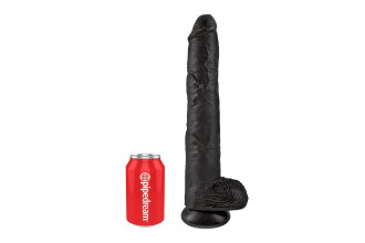 Чёрный фаллоимитатор-гигант 14 Cock with Balls - 37,5 см.