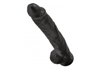 Чёрный фаллоимитатор-гигант 14 Cock with Balls - 37,5 см.