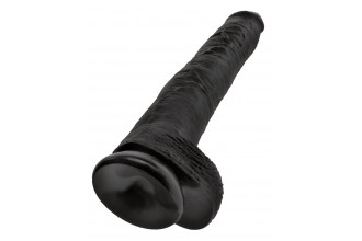 Чёрный фаллоимитатор-гигант 14 Cock with Balls - 37,5 см.
