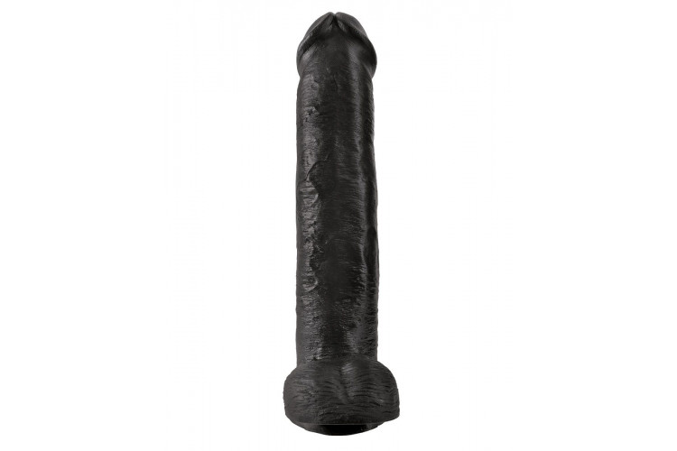 Чёрный фаллоимитатор-гигант 15 Cock with Balls - 40,6 см.