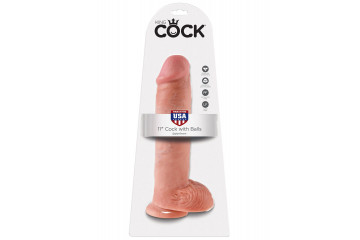 Реалистичный фаллоимитатор на присоске 11 Cock with Balls - 28 см.