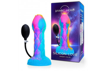 Яркий фантазийный фаллоимитатор с имитацией эякуляции - 20 см.