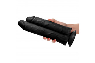 Черный сдвоенный фаллоимитатор Double Stuffer 10’’ Double Pecker Dildo - 27 см.