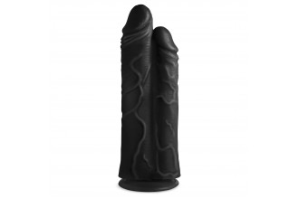 Черный сдвоенный фаллоимитатор Double Stuffer 10’’ Double Pecker Dildo - 27 см.