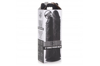 Черный сдвоенный фаллоимитатор Double Stuffer 10’’ Double Pecker Dildo - 27 см.