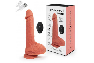 Телесный вибратор-реалистик с возвратно-поступательными движениями - 22,5 см.