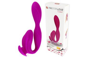 Перезаряжаемый вибромассажер с клиторальной стимуляцией - 21 см.