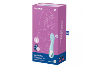 Голубой вибромассажер Air Pump Vibrator 5+ - 21 см.