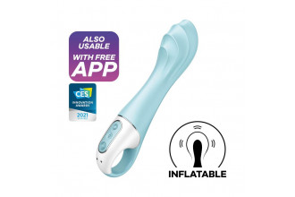 Голубой вибромассажер Air Pump Vibrator 5+ - 21 см.