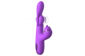 Фиолетовый вибратор с тройной стимуляцией Intimotion Pulse Pro - 24 см.