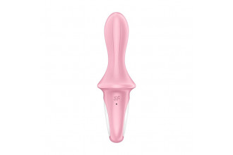 Розовый вибромассажер Air Pump Booty 5+ - 18,1 см.