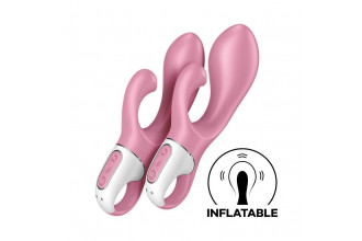 Розовый вибратор-кролик с расширением Air Pump Bunny 2 - 20,4 см.