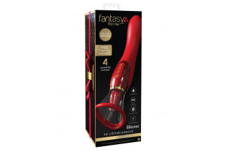 Красный двухсторонний вибростимулятор Ultimate Pleasure 24K Gold Luxury Edition - 25 см.