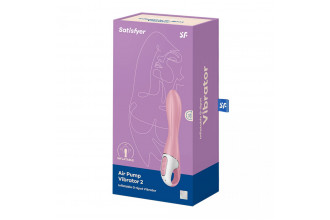 Розовый вибромассажер с функцией расширения Air Pump Vibrator 2 - 20,9 см.