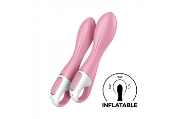 Розовый вибромассажер с функцией расширения Air Pump Vibrator 2 - 20,9 см.
