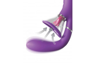 Сиреневый вибростимулятор с помпой и имитатором языка Her Ultimate Pleasure Pro