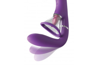 Сиреневый вибростимулятор с помпой и имитатором языка Her Ultimate Pleasure Pro