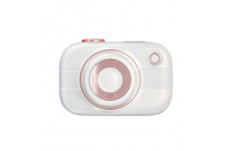 Белый стимулятор в форме фотоаппарата Alberta с вибрацией и вакуумом