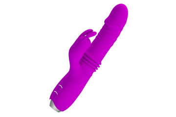 Лиловый вибратор Dorothy с функцией поступательных движений - 19,7 см.