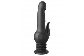 Черный вибратор с функцией фрикций Pogo Thruster - 23,5 см.