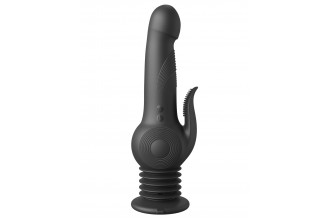 Черный вибратор с функцией фрикций Pogo Thruster - 23,5 см.