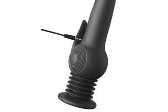 Черный вибратор с функцией фрикций Pogo Thruster - 23,5 см.