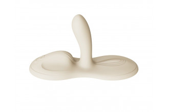 Белая виброподушка с функцией нагрева Flora