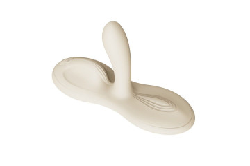 Белая виброподушка с функцией нагрева Flora