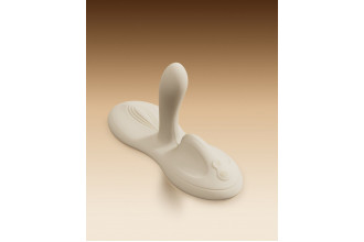 Белая виброподушка с функцией нагрева Flora