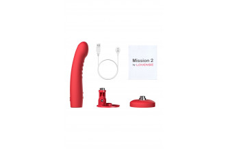 Красный вибратор Mission 2 с технологией Touch-Sense - 20 см.