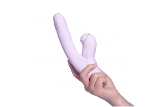 Сиреневый вибромассажер со съёмным клиторальным пульсатором DuoGlow Сиреневый вибромассажер со съёмным клиторальным пульсатором DuoGlow