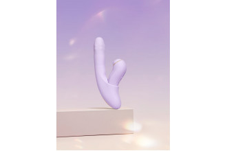 Сиреневый вибромассажер со съёмным клиторальным пульсатором DuoGlow Сиреневый вибромассажер со съёмным клиторальным пульсатором DuoGlow