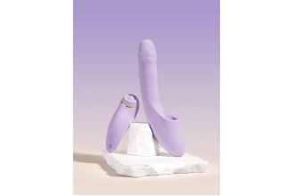 Сиреневый вибромассажер со съёмным клиторальным пульсатором DuoGlow Сиреневый вибромассажер со съёмным клиторальным пульсатором DuoGlow