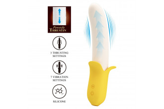 Силиконовый вибратор Banana Geek - 19,5 см.