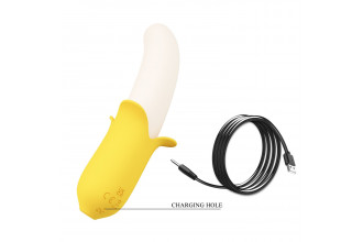 Силиконовый вибратор Banana Geek - 19,5 см.