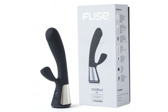 Чёрный интерактивный вибратор Kiiroo Ohmibod Fuse - 18 см.
