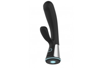 Чёрный интерактивный вибратор Kiiroo Ohmibod Fuse - 18 см.