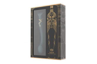 Зеленый вибромассажёр с дополнительной насадкой Queen - 21,6 см.