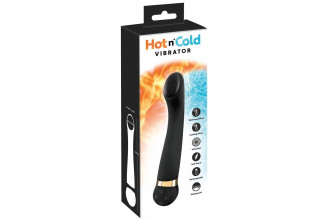 Черный вибромассажер с температурными режимами Hot n Cold - 21,6 см.