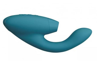 Бирюзовый вибратор Womanizer Duo 2 с бесконтактной клиторальной стимуляцией