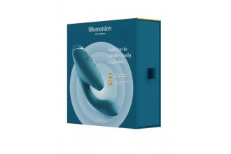 Бирюзовый вибратор Womanizer Duo 2 с бесконтактной клиторальной стимуляцией