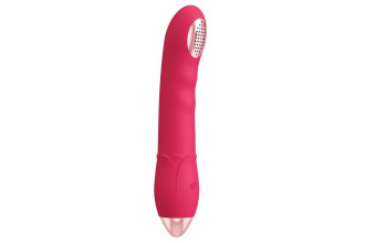 Малиновая насадка на душ с вибрацией Showers to orgasm - 20,1 см.