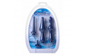 Набор из 3 универсальных насадок для анального душа Universal 3 Piece Silicone Enema Attachment Set