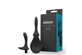 Черный анальный душ Nexus Anal Douche Set с 2 сменными насадками